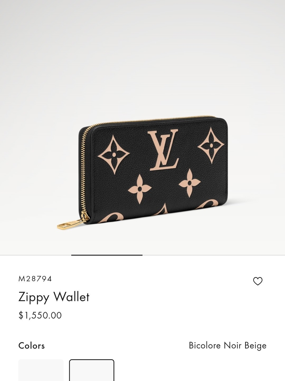 Louis Vuitton Black Wallet with Beige Monogram